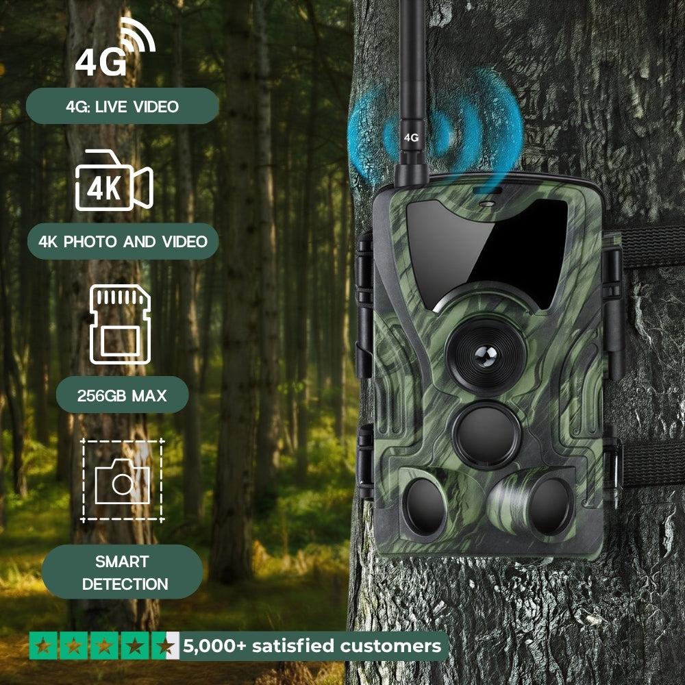 4K trail camera with 4G+ screen