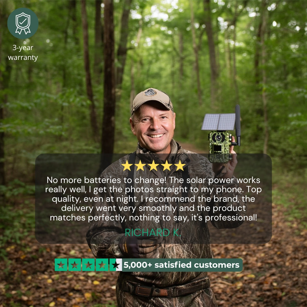 Solar-powered 4G trail camera