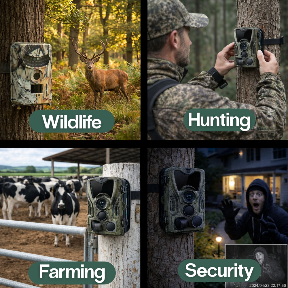 Trail camera uses: wildlife watching, home security, farming and hunting
